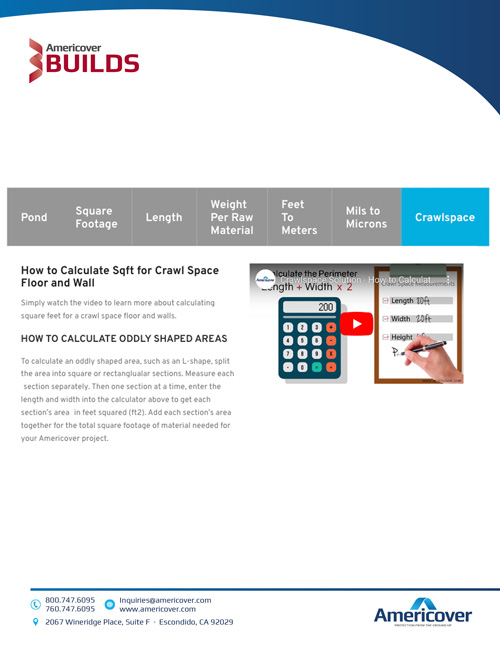 Crawl Space Conversion Calculator