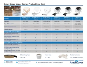 Crawl Space Products Line Card