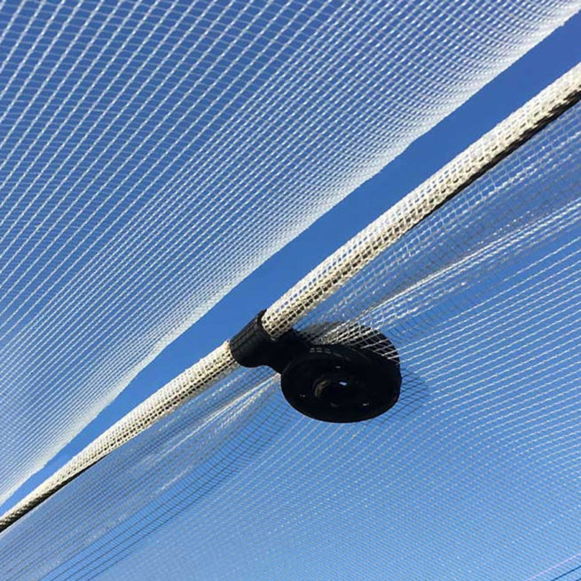 Tarp Grippers used on insect netting