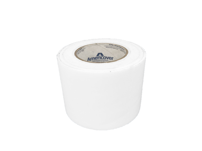 White vapor barrier tape roll for sealing radon vapor barrier seams