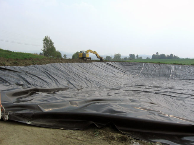 Waste Lagoon Liner at Excavation Site