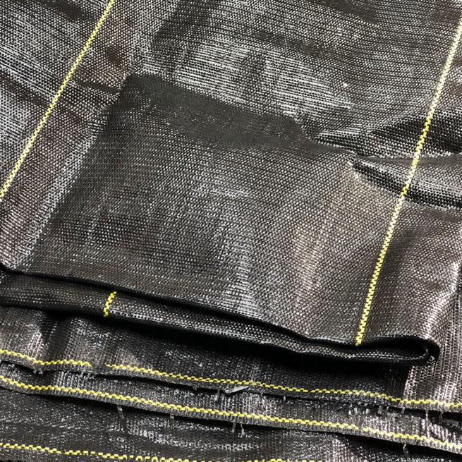 Black woven coated ground cover sample image