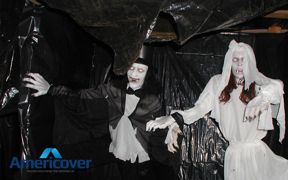 Black Plastic Sheeting for Haunted House