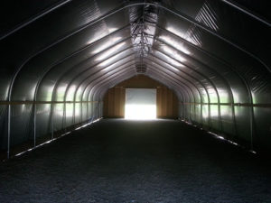light deprivation tarp on greenhouse 2
