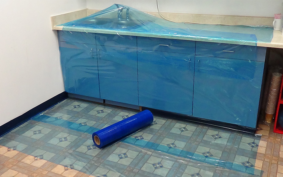 Durable, self-adhesive film to protect surfaces